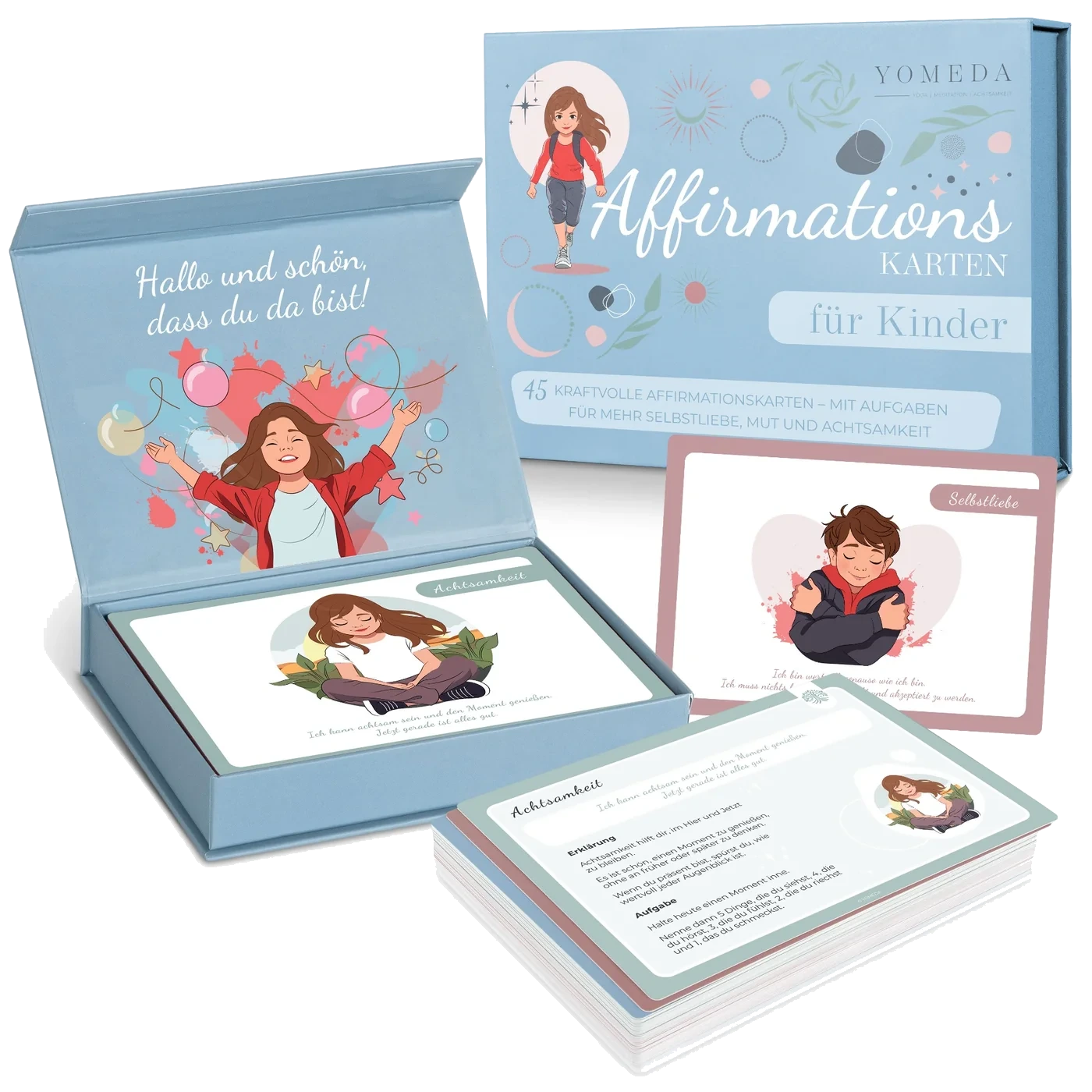 Yomeda Affirmationskarten – 45 positive Gedanken für Kinder